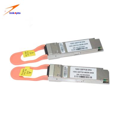 중국 QSFP28 OTU4 Line Interface 4WDM-40 DUAL RATE 40km 4 x 28Gb/s transceivers optic module 판매용