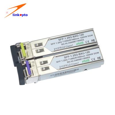 China modo do módulo de SFP dos ethernet do transceptor de 1.25G 120KM Bidi SFP único à venda