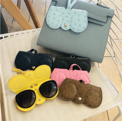 China Very hot and popular daily used fashion ins sunglasses case pu leather fold glass case for sale