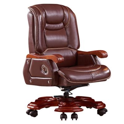 China High massage cost standard cheap executive luxury high performance cowhide office chair with footrest and massager wholesale for sale