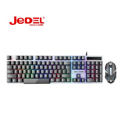 China Jedel GK100+ Plug and Play Keyboard and Mouse Gaming Combo Figerboard Mice Set Mechanical Keyboards Gaming Mouses Gamer for Laptop Chromebook for sale