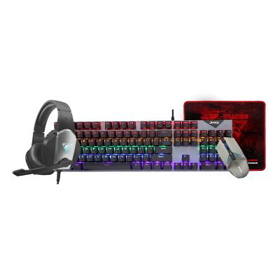 China Anti-drop [GoodGame] JEDEL 4-in-1 Gaming Keyboard and Mouse Combo Wired Keyboard with RGB Backlight Waterproof Mouse Earphone Gaming for sale