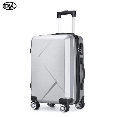 China ABS China Supplier Hard Case Trolley Luggage ABS Suitcases Set Silver Color 3 Pcs Carry-on Luggage for sale