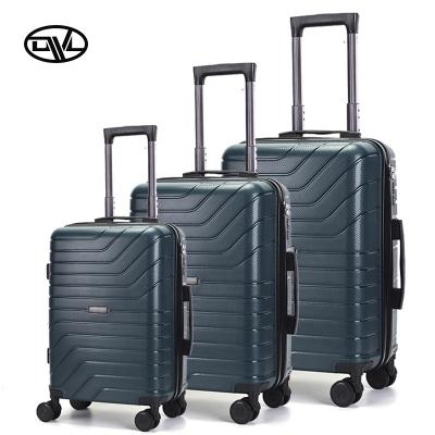 China PP Bottom Injection Trolley Maletas Suitcase Dongguan Travel Hard Shell Suitcase Luggage Sets Matching Color Parts Manufacturer for sale