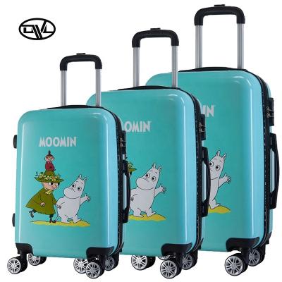 China Wholesale 4 PC Wheels Cartoon Characters Rolling Suitcase Kids Travel Luggage With Customized Design for sale