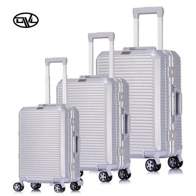 China Airport Hard Case 4 Wheels PC Airport Case Business Frame Trolley Luggage Bag Traveling Shell Aluminum Luggage for sale