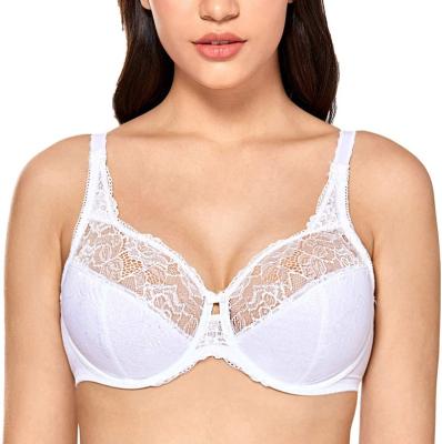 China QUICK DRY plus size push up bras for women lace up size 44 full coverage unpadded cup bra large for sale