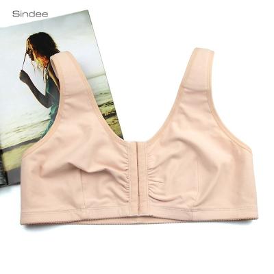 China Viable Large Breast Viable Wide Post Surgery Bra Pocket Strap Front Open Plus Less Pressure Soft Mastectomy Bra for sale