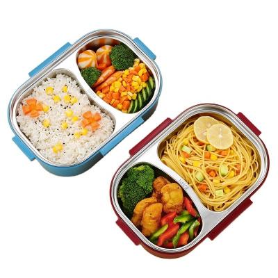 China Airtight Stackable Heatable Keep Food No. 304 Stainless and Plastic Tiffin Lunch Box Bento Food Storage Containers for Adults and Kids for sale