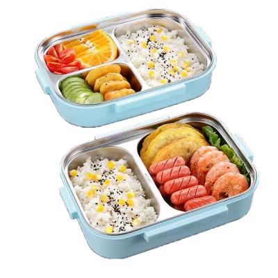 China Large Leakproof Metal Stainless Steel Lunch Box 5 Compartment Bento Lunch Box Microwavable Camping School For Kids for sale