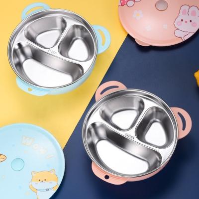 China Microwavable Stainless Steel Silicone Bowl Place Mat Food and Snack Feeding Baby For Babies for sale