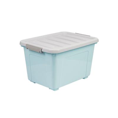 China Sustainable Factory Made Plastic Storage Box With Wheels, Colorful Storage Container for sale