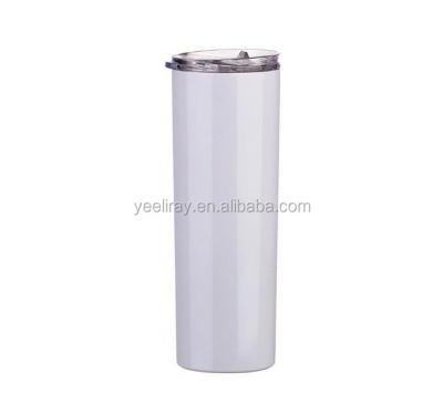 China Durable 20oz Vacuum Insulated Stainless Steel Sublimation Tumbler Lean White Double Wall for sale