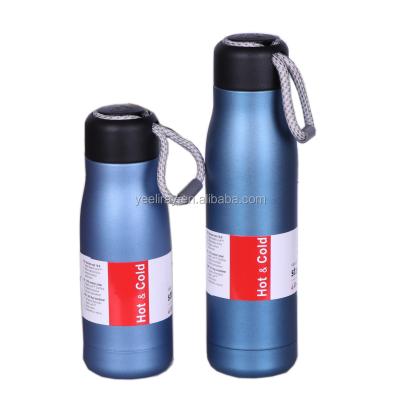 China Sustainable Vacuum Flask Double Wall Stainless Steel Water Bottle With Rope for sale