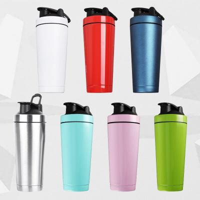 China Sustainable Wholesale Custom Logo Double Wall Vacuum Insulated Fashionable Shaker 750ml Water Bottle for sale