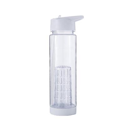 China Wholesale Custom Viable 700ml Tumbler Tritan Plastic Clear Water Bottle Logo Sports Fruit Infuser With Strainer With Straw Lid for sale