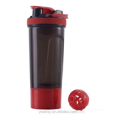 China Sustainable New Design 700ml Sport Water Bottle Gym Shaker With Ball for sale