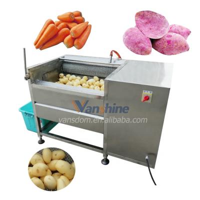 China High quality agricultural machinery of fruit and vegetable brush washing machine|Washing and peeling machine for potato/carrot/white radish for sale