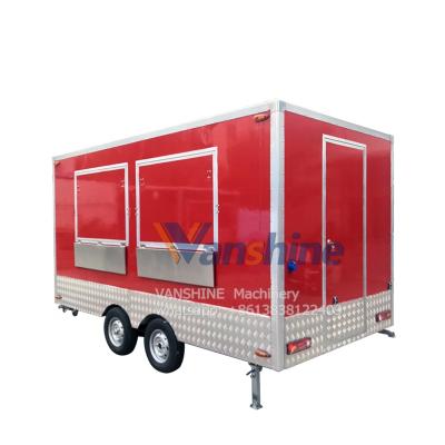 China Good quality with reasonable price mobile pizza oven food trailer Chinese BBQ fast food truck cart with porch for sale for sale