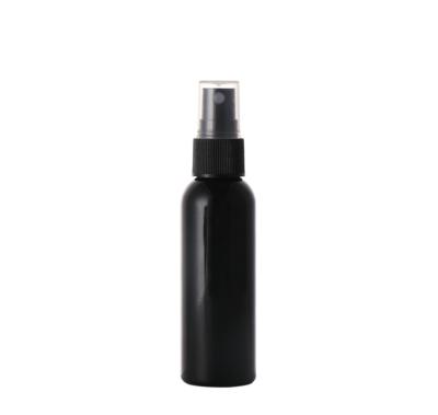 China High End Personal Cosmetic Packaging 60ml Black Skin Care Alcohol Sanitizer Plastic Bottle for sale