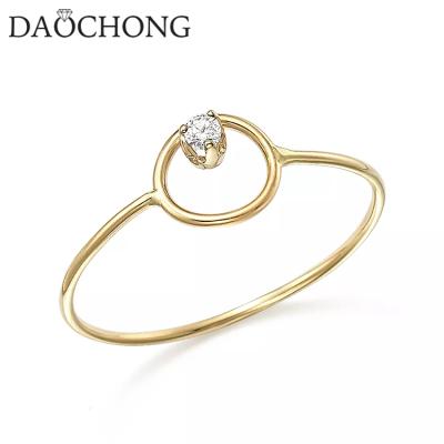 China TRENDY 925 Sterling Silver 14K Gold Filled Tasty Zirconia Circle Rings for sale