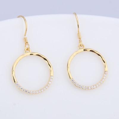 China FASHIONABLE Elegant Design 14k Gold Plated 925 Sterling Silver Drop Earrings for sale