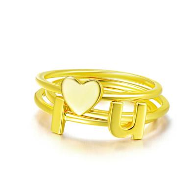 China High Quality FASHIONABLE Personalized 24k Gold Plated Initial Love 