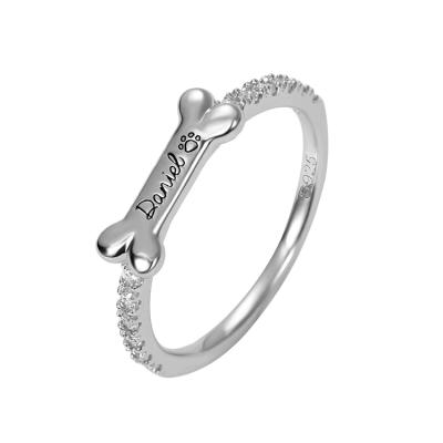 China Cute Name Ring Eternity Band Rings from 925 Sterling Silver Personalized Bone Shaped for sale