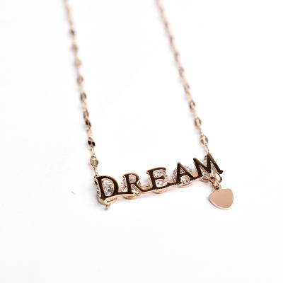 China Fashion Cute Temperament Letter Necklace Soft Single Clavicle Chain for sale