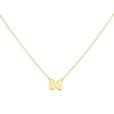 China CLASSIC Wholesale Real Tasty Butterfly 14K Gold Pendant Necklace Jewelry for sale