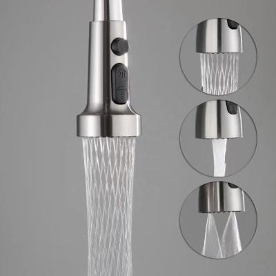 China Triple Function Mesh Water Kitchen Faucets Small Double Blade Height Pull Faucet Flower Metered Sprinkler Head for sale