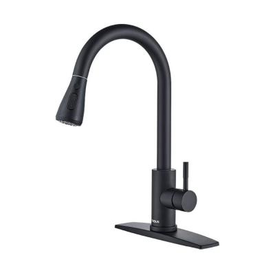 China GALENPOO Faucets Black Electric Kitchen Faucets With Pull Down Sprayer, Kitchen Sink Faucet With Pull Out Sprayer Single Hole Deck Mount for sale