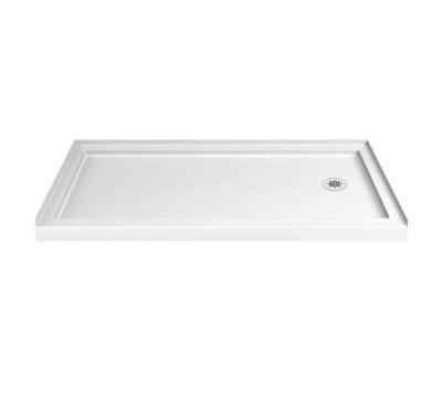 China Contemporary Straight Drain Single Threshold Shower Base in White for sale