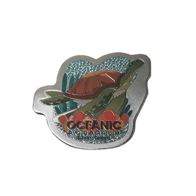 China Shape JIACAI Manufacturer Custom Design Sea Turtle Souvenir 3D Aluminum Foil Fridge Magnet for sale