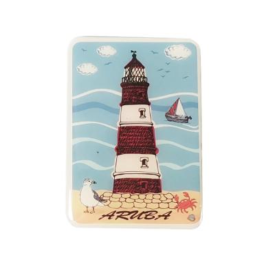 China Shape Custom JIACAI New Product Fridge Magnet Ocean Lighthouse Fridge Magnet Epoxy Wood for sale