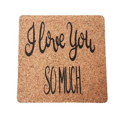 China Promotional Customized Advertising Stocked Custom Design Cork Waterproof Non Slip Coaster for sale