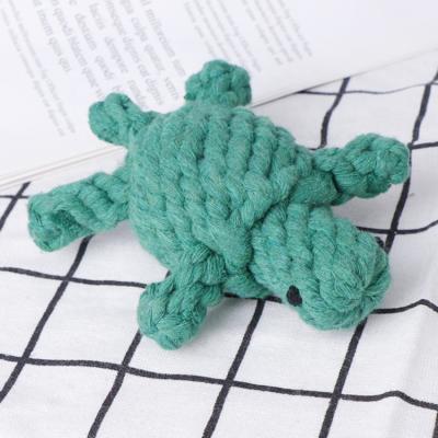 China Wholesale Custom Logo Manufacturer Dogs Cotton Rope Bite Heavy Duty Turtle Dog Pet Animal Toy for sale