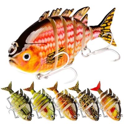 China Runtoo 80mm 15.5g Segment 3D Printing Fishing Lures 6 Segment Freshwater Saltwater Jointed Swimbait Topwater Bass Fishing Lures 6 for sale