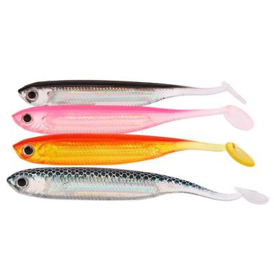 China RUNTOO Silicone Soft Fishing Lure PESCA Shad Lure 7cm 2.2g 5pc/Bag Bass Pike Swimbait Artificial Bait for sale