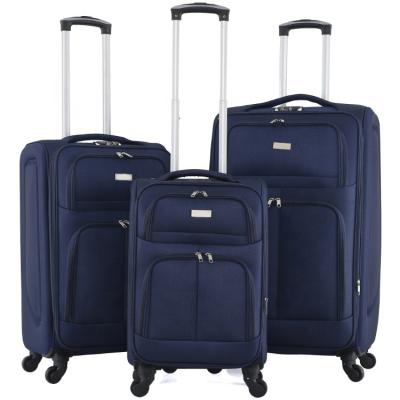 China Fashionable Factory Price Eva 4 To 3PCS 20/24/28 Wheel Trolley Luggage Set Cheap Soft Suitcase for sale