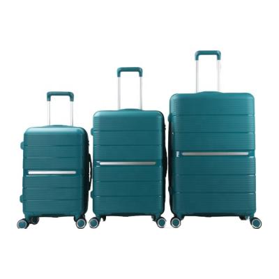 China Newest Fashionable Pattern PP Matching Color Customized 20/24/28 Hard Shell Travel Suitcase Luggage Set for sale