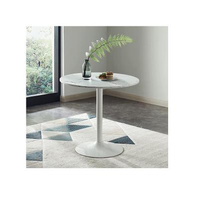 China New Design Dining Table Cover (Other) Direct Selling Round Shape Marble Table Top Metal Hot Nordic Adjustable Table Legs for sale