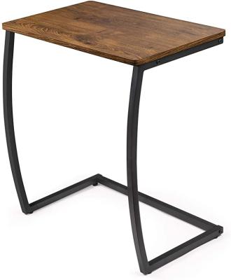 China Modern Sofa Square Narrow Cube Wood Living Room Bedroom (Height) Adjustable Side Table Bed Metal C Shape End Table Side Table For Living Room Luxury for sale