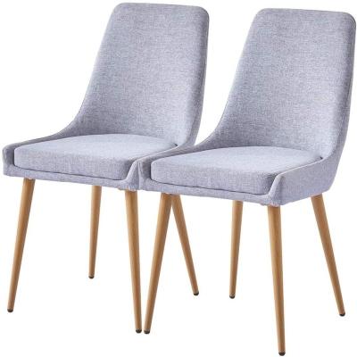 China Removable Cover Factory Direct Sales Do Not Need Assemble Dining Chair Modern Log Wood Fabric Chair Legs for sale