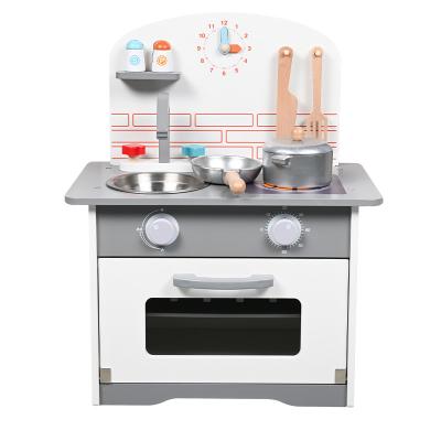 China Educational Toy 2021 hot selling Mini Cooking Pretend Play set Wooden kitchen toy play set for kids for sale