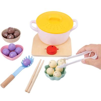 China Educational Toy Early Educational Toy Hands Brain Training Clip Beads kitchen Pretend game Baby Montessori Wooden Toys for sale