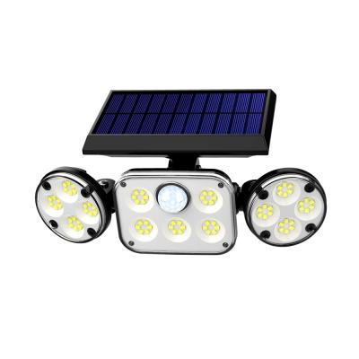 China Easy Installation Black Color Garden Solar Rechargeable Wall Light Wireless Outdoor Flood Lights Motion Sensor for sale