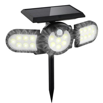 China Easy Installation Smart Ground Light Socket Sensor Light Outdoor Solar Rechargeable Pathway Spotlight For Garden for sale