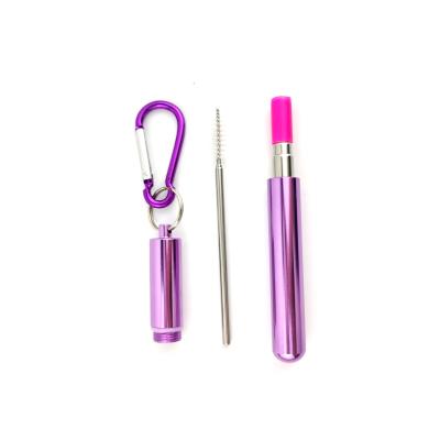 China Viable Portable Collapsible Folding Metal Drinking Collapsible Reusable Straw, for sale