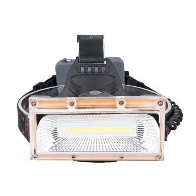 China COB LED Headlamps High Power LED Headlamp Camping Head Torch 3 Modes Lantern 3x18650 Rechargeable Front Headlight for sale